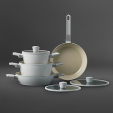 Jumbo Swiss Crystal Light Grey 7-Piece Cookware Set - Light Grey