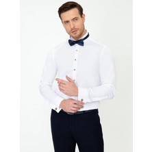 Cacharel White Slim Fit Tuxedo Shirt