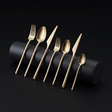 Jumbo 5500 Matte Champagne 84-Piece 12-Person Cutlery Set - Matte Champagne