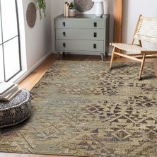 Tr Aspen Desenli Kadife Pamuk Tabanlı Yıkanabilen Kaydırmaz Antibakteriyel Salon Halısı 80X200