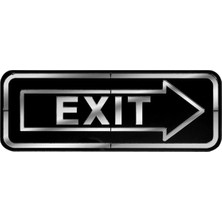 Tr Abs Lüx Çift Katlı Yönlendirme Levhası Siyah-Gümüş Exit Sağ Yön