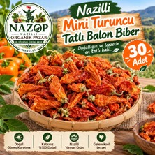 Ege'den Her Yere Nazilli Mini Turuncu Tatlı Balon Biber Kurusu 30 Adet