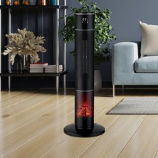 Voltomat 2000W LED Flame Effect Tower Type Ceramic Fan Heater