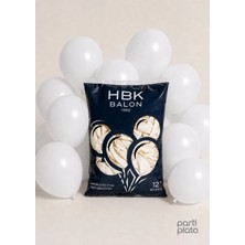 Hbk Balon Pastel 12" Balon Hbk Dış Dekorasyon Beyaz 50'li