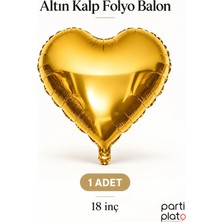 Era Balon Altın Kalp Folyo Balon 18 Inç 1 Adet Gold Doğum Günü Nişan ve Parti Süsü