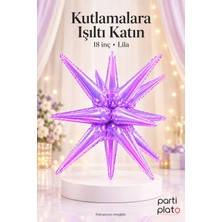 Era Balon Lila Kutup Yıldızı Folyo Balon 18 Inç – Parlak Yıldız Doğum Günü, Baby Shower ve Parti Süslemesi