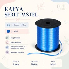 San Rafya Şerit Pastel 8mm x 200MM Mavi