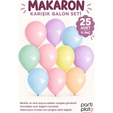 Marlon Balon Makaron Karışık Renk 11 Inç 25 Adet Doğum Günü Baby Shower Balon Zinciri Süsleme