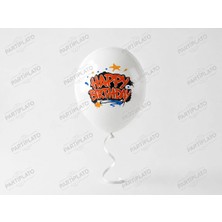 Era Balon 12 Inç Happy Birthday Lateks Balon (50'li Paket)