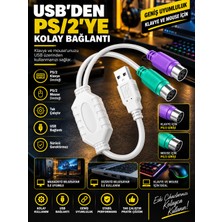 USB Ps/2 Klavye Mouse Dönüştürücü Adaptör 2 Portlu USB To Ps/2 Çevirici