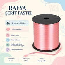 San Rafya Şerit Pastel 8mm x 200MM Açık Pembe