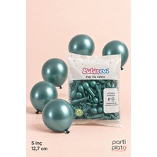 Balonevi 5 Inç Krom Yeşil Lateks Balon 100’LÜ – 12,7 cm Mini Metalik Parti ve Doğum Günü Balonu