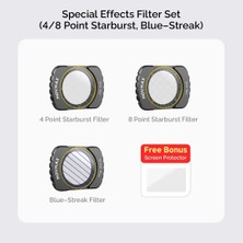 Movmax Specıal Effects Fılter Set  For Djı Pocket (4/8 Poınt Starburst, Blue-Streak) 3 87-0018