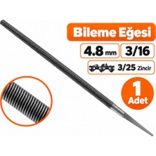 Algaride 4,8 mm 3/16 Motorlu Testere Zincir  Eğesi  3/25 Zincir Uyumlu Yuvarlak Bileme Eğesi 1 Adet