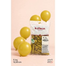Kalisan Retro Mustard Hardal Mini Lateks Balon 5 Inç 12,50 cm 100’LÜ Paket, Balon Zinciri ve Parti Süsü