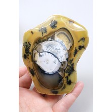 Healcrystal Hardal Sarısı ve Süt Beyazı Merlinit ile Koyu Yosunlu Tüyler, 312G