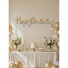 Era Balon Happy Birthday Kraft Kaligrafi Yazılı Doğum Günü Banner Süsü 110 x 20 cm