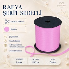 San Rafya Şerit 8mm x 200MM Pembe