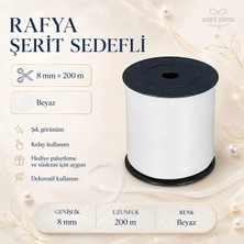 San Sedefli Rafya Şerit 8mm x 200MM Beyaz