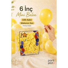 Hbk Balon Makaron Sarı Mini Balon 100 Adet 6 Inç Pastel Doğum Günü Parti ve Balon Zinciri Süsü