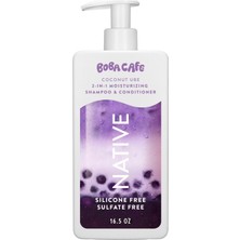 Native Boba Cafe Coconut Ube 2'si 1 Arada Nemlendirici Şampuan ve Saç Kremi 487ML