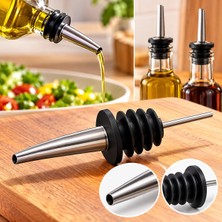 4 Adet Paslanmaz Çelik Şişe Ucu Servis Aparatı Yağdanlık Tıpa Tapa Mantar Bar Restaurant Otel Için H