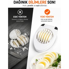 Zeyn Gross Paslanmaz Çelik Telli Yumurta Dilimleyici – Pratik Haşlanmış Yumurta Kesici – Eşit Dilimleme Mutfak Aparatı – Beyaz