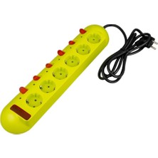 Store Parcbeny E60 22502 Vea Serisi 6'lı 1.5 Metre Ayrı Anahtarlı Grup Priz Akım Korumalı Priz 6 Adet Açma Kapama Tuşları
