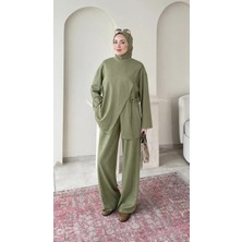 Miraydin Butik Kadın Yandan Bağlamalı Pantolon Takım M2714 - Yeşil