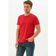 Gosh Erkek Kırmızı Renk %100 Pamuk Bisiklet Yaka Standart Fit Normal Kesim T-Shirt