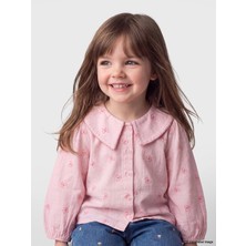 Lc Waikiki Yeni Sezon Pembe Bebe Yaka Fiyonk Desenli Kız Bebek Gömlek