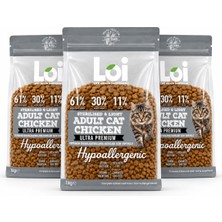 Loi Sterilised & Light Tavuklu Kısır Kedi Maması 3 x 1 kg