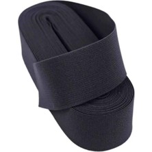Store Siyah Yassı Don Lastiği - Bel, Don ve Etek Için Geniş Lastik, 10 Metre (2 cm Kalınlık)