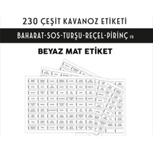 Store Parti Tasarla 230 Çeşit Beyaz Folyo Kavanoz ve Baharatlık Etiketi - Dayanıklı ve Su Geçirmez
