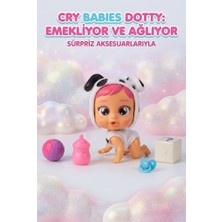 Farbu Oyuncak Cry Babies Sevimli Başlıklı Surpriz Paketli Göz Yaşı Akıtan Emekeyen 4 Eşyalı 9 cm Oyuncak Bebek