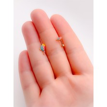 Store Mineli Renkli Kuş Figürlü Tragus Helix Piercing (1ADET)