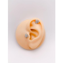 Store Taşlı Geniş Yaprak Figürlü Kıkırdak Helix Tragus PIERCING(1ADET)