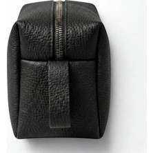 Store Deri Erkek Bakım Çantası Seyahat Organizeri – Tıraş Çantası, Kişisel Bakım ve Kozmetik Düzenleyici, Fermuarlı Geniş Hacimli Dopp Kit Siyah