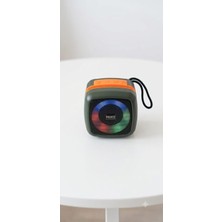 Store Bluetooth Hoparlör, Rgb LED Işıklı, Telefon Standlı, USB Flash Bellek ve Aux Destekli, Taşınabilir Speaker A Kalite 4 Ayrı Renk Seçenekli Şarjlı Bluetooth Speaker (Haki)