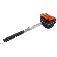 Store 1517365R06 Blacksmith Combo Izgara Fırçası, Değiştirilebilir Naylon ve Çelik Yün Başlıklı, Gümüş ve Siyah