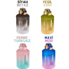 Store 1600ML Çift Renk Taşıma Askılı ve Kulplu Motivasyon Su Matarası Sticker Hediyeli SM-2307-PEMBETURKUAZ