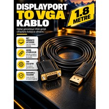 Displayport VGA Adaptörü Kablo 1.8 Metre Erkek Dönüştürücü Hd 1080P Displayport Dp VGA Kablosu