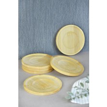 Store Bambu Serisi 10 cm Genişlikte Yuvarlak 6'lı Çay Bardağı Altlığı
