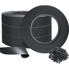 Store Pvc Gizlilik Şeritleri Bahçe Gizlilik Çiti Ekranı 300M x 4,7cm Güverte, Veranda, Balkon Için 600 Klipsli Çift Çubuklu Paspaslar, Siyah
