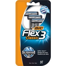 Store Flex 3 Erkek Tıraş Bıçağı 3'lü Blister (3 Bıçak), Birbirinden Bağımsız Hareket Edebilen 3 Bıçak, Oynar Başlık, Aloe Vera ile Zenginleştirilmiş Kayganlaştırıcı Jel Şerit
