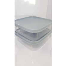 Store Sızdırmaz, Kilitli Kapaklı, Çok Renkli, Hava Geçiirmez, Kuru Gıda, Çerez, Plastik, Saklama Kabı Seti, (Gri 2'li)