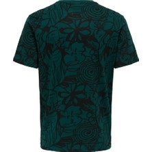 Only & Sons Only&sons Onsperry Flower Lıfe Aop Reg Ss Tee Yeşil Erkek T-Shirt 22034323