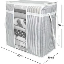 Store 2 Adet - Pencereli Saklama Çantası - Pencereli Battaniye Hurcu 30X45X50CM - Çizgili Model