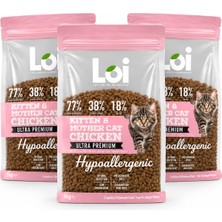 Loi Kitten & Mother Cat Tavuklu Kedi Maması 3 x 1 kg