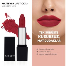Store Cosmetics Mattever Lipstick 13 Strawberry Envie Yarı Mat Saten Bitişli Ruj, Pembe